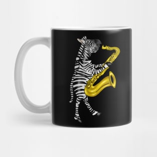 Funny Zebra Saxophone Jazz Lovers Gift Fine Art Mug